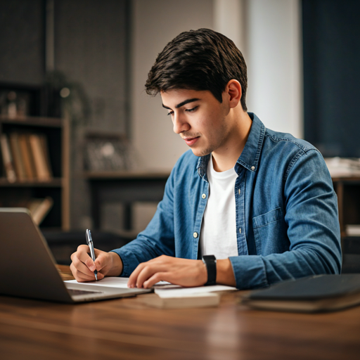 Estudiante utilizando el sistema de solicitudes